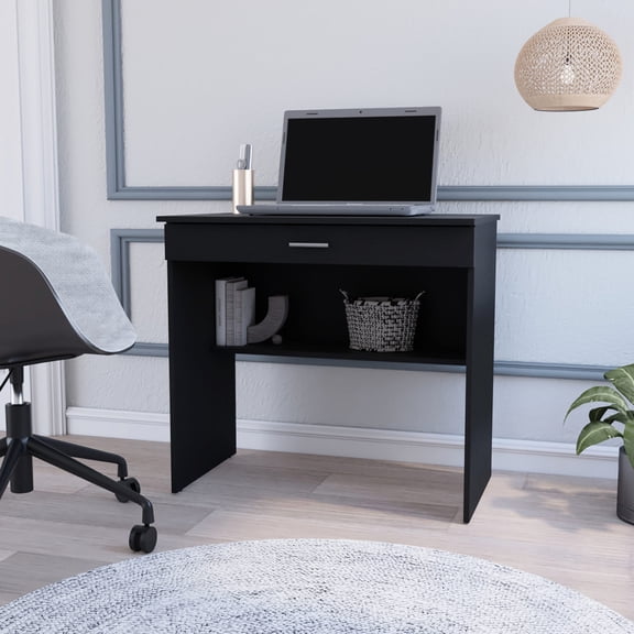 Ample Surface and Storage - Freestanding Pine Desk for Office Tasks