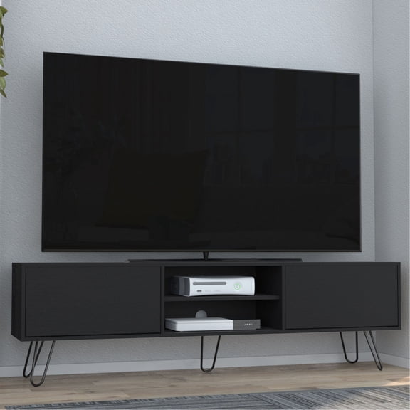 Ample Top Surface, Central Shelving / TV Stand for Modern Living Room Use