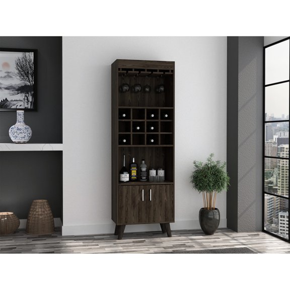 Ample Wine Cubbies & Shelf Space - Bar Cabinet for Living Room Bar, Complementary Design