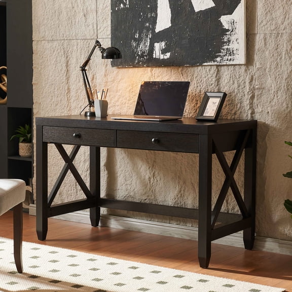 Ample Table Space & Drawers / Stable X Brace Desk for Home Office