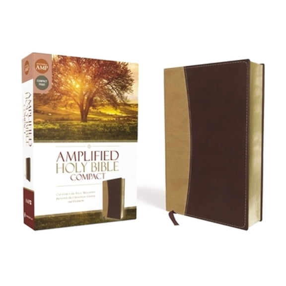 Pre-Owned Amplified Holy Bible, Compact, Imitation Leather, Tan/Burgundy: Captures the Full Meaning Behind the Original Greek and Hebrew Paperback