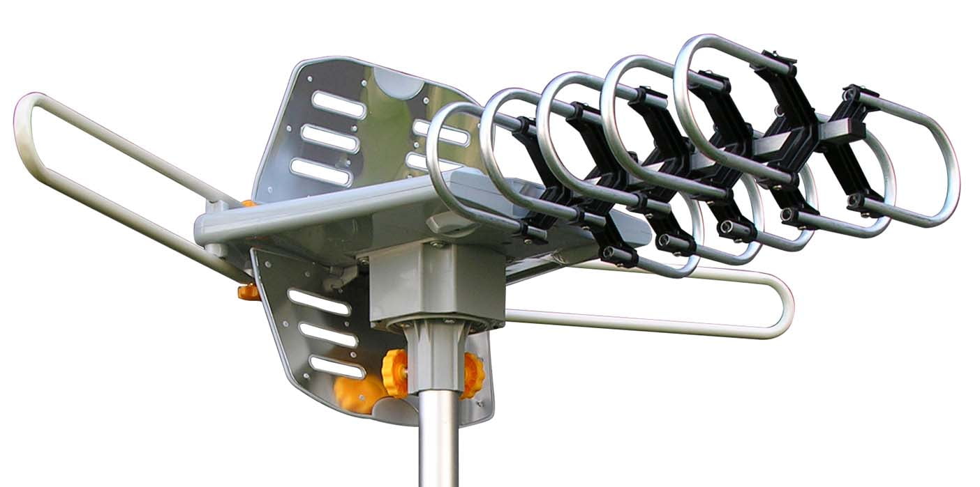 Amplified di gital HDTV Outdoor Antenna with Motorized 360 Degree
