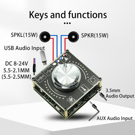 Amplifier Board,Amplification Support App Wotao Audio Amplifier 3.5mm Aux Usb Amplifier Bt5.1 3.5mm Aux Usb Input Bt5.1 3.5mm Aux 15w Stereo Amplifier Usb Input Amplification Twirltide