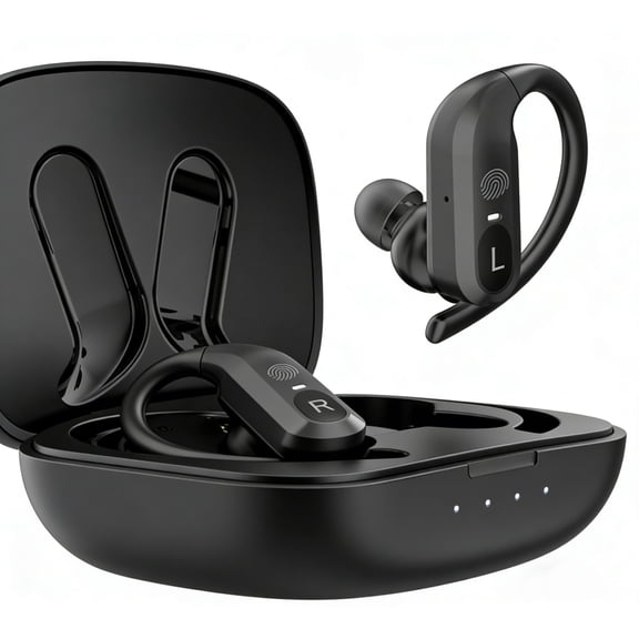 KIBVOE Rechargeable Noise Reduction In-Ear Digital Hearing Aids for Senior, Portable Digital Hearing Aids with Charging Case, Black Pair