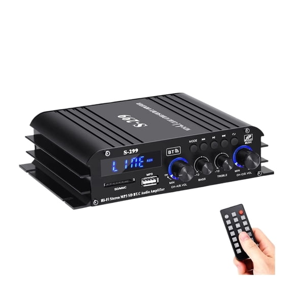 Amplifier S-299 Channel-4.1 Digital AMP Bluetooth 5.0 Rated Power 40Wx4 With Remote For Home Theater Car RVs