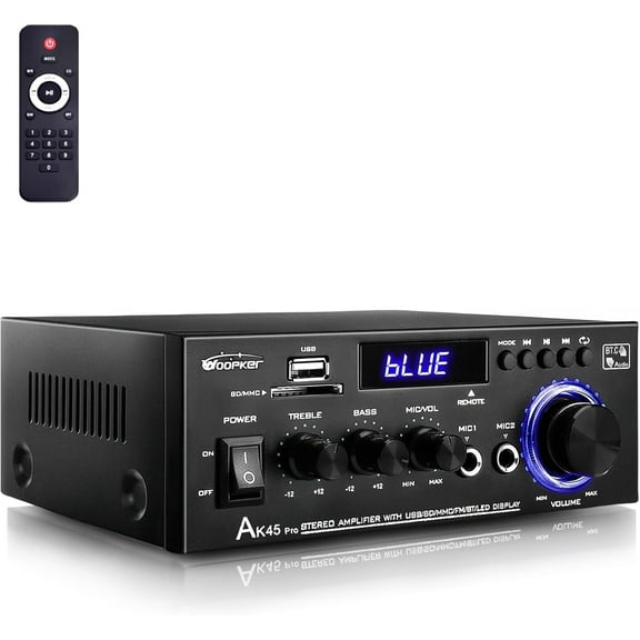 Amplifier home audio stereo receiver, supports Bluetooth 5.0, maximum power 400 watts