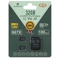thumbnail image 1 of Amplim 32GB MicroSD Card, 2 Pack Micro SD Memory Plus Adapter, MicroSDHC Class 10 UHS-I U1 V10 TF, 1 of 9