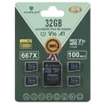 thumbnail image 1 of Amplim 32GB MicroSD Card, 4 Pack Micro SD Memory Plus Adapter, Extreme High Speed MicroSDHC Class 10 UHS-I U1 V10 TF, GoPro Hero, Raspberry Pi, Phone Galaxy, Camera Cam, Tablet, PC, 1 of 12