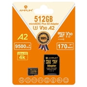 Amplim 512 GB Micro SD Flash Memory Card with Adapter, 2 Total Count