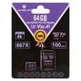 thumbnail image 1 of Amplim Micro SD Card 64GB | MicroSD Memory Plus Adapter | A1 MicroSDXC U3 Class 10 V30 UHS-I for Nintendo, GoPro Hero, Surface, Phone, Camera Cam, Tablet | Purple, 1 of 6