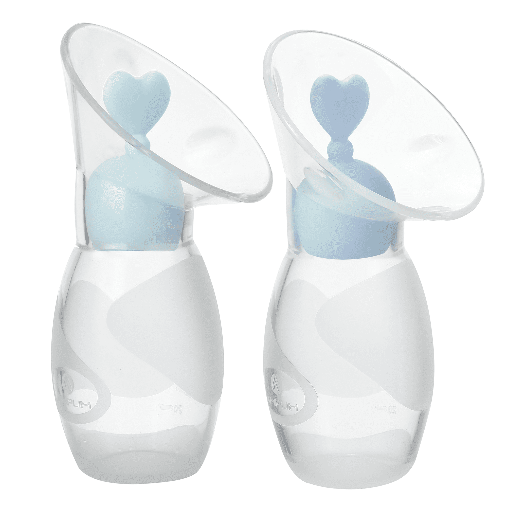 Amplim Manual Breast Pump Milk Collector with 2 Breastfeeding Milk Saver  Stoppers. Gen 2 Food Grade Silicone Breast Pump 4oz-100ml ，FSA HSA ， BPA  PVC Lead Phthalate Free , Pink, Blue 