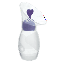 Amplim Manual Breast Pump Milk Collector with Breastfeeding Milk Saver Stopper，Food Grade Silicone Breast Pump 4oz-100ml ，FSA HSA ， BPA PVC Lead and Phthalate Free ， Purple，GEN 2， NEW 2023