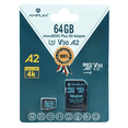thumbnail image 1 of Amplim Micro SD Card 64GB | MicroSD Memory Plus Adapter | A2 MicroSDXC U3 Class 10 V30 UHS-I for GoPro Hero, Surface, Phone, Camera Cam, Tablet | Green, 1 of 7