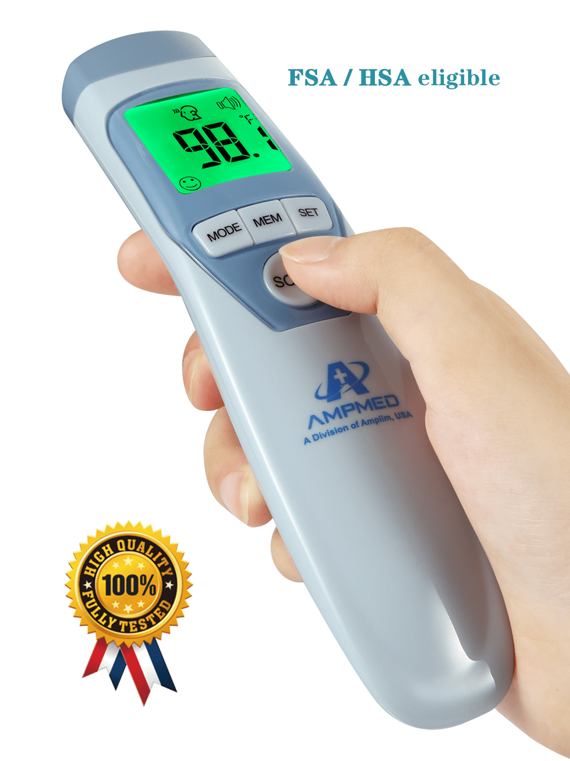 Amplim NonContact Forehead Thermometer, Touchless Digital IR Infrared