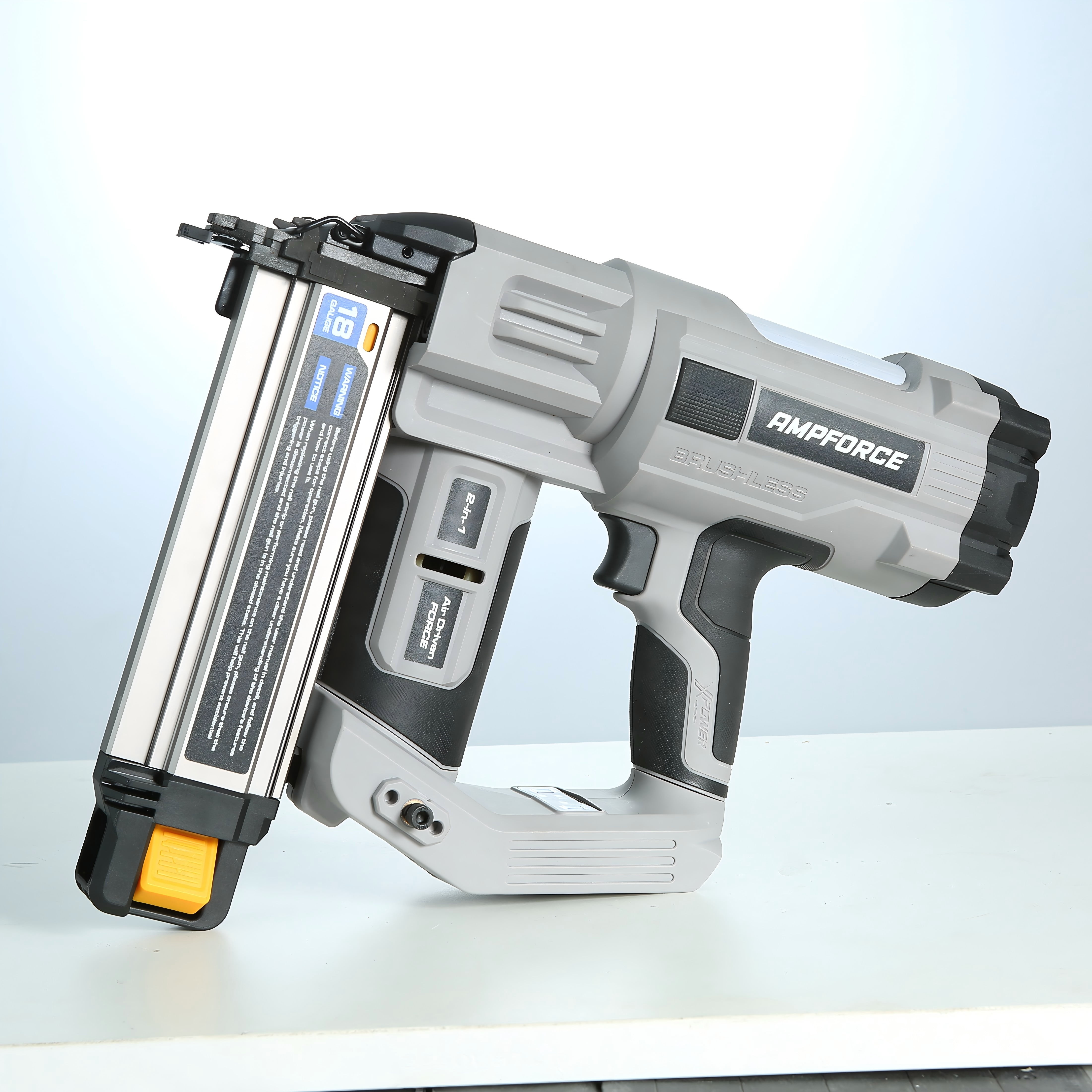 Amporce Cordless Nail Gun Battery Powered, 20V Brad Nailer 18 Gauge 2 in 1 Staple Gun, Air Power Nailers Staplers with Battery and Charger for Upholstery, Home Improvement, Woodworking