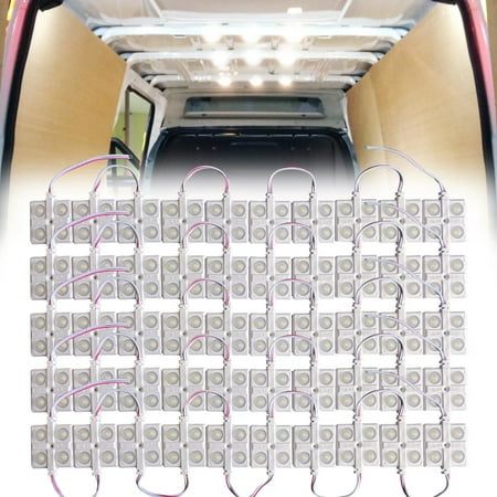 Ampper 12V 200 LEDs Interior Van Light Kits, LED Ceiling Lights for Van RV Boats Caravans Trailers VW LWB and More (50 Modules, White)