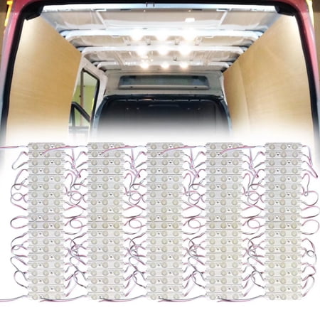 Ampper 12V 300 LEDs Interior Van Light Kits, LED Ceiling Lights for Van RV Boats Caravans Trailers VW LWB and More (100 Modules, White)