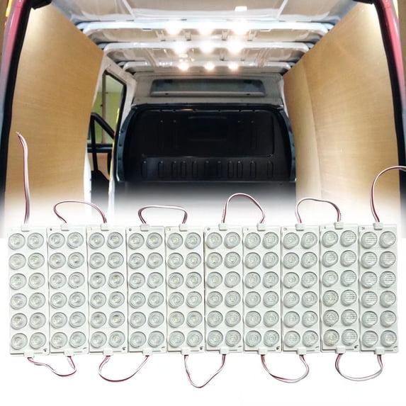 Ampper 12V Interior LED Van Lights, 120 LEDs Interior Van LED Light for Car Van RV Cabinet Showcase Indoor Home and More (10 Pcs, 120 LEDs, White)