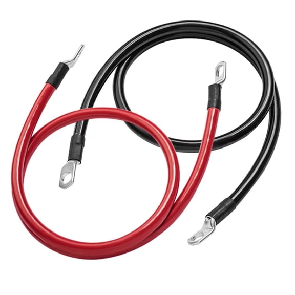 Ampper 5 AWG Battery Cable Set, 20 Inch Copper Power Inverter Cables with Terminals for Car, Vehicle, RV, Solar Application and More (3/8" Ring, 1 Set)