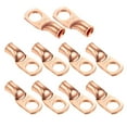 thumbnail image 1 of Ampper Heavy Duty Copper Wire Lugs, UL Eyelets Ring Crimp Copper Terminal Connectors for Battery Cable Ends and More (4 Awg, 5/16" Ring, 10 Pcs), 1 of 6