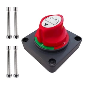 Ampper Panel Mounted Battery Switch, 12-48 V Battery Power Cut Master Switch Disconnect Isolator for Car, Vehicle, RV, Boat and More (On/Off)