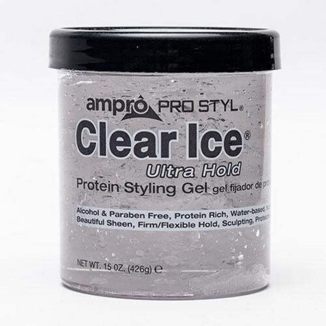Ampro Clear Ice Ultra Hold Protein Styling Gel 10 Oz Color Treated Non Flaking Unisex