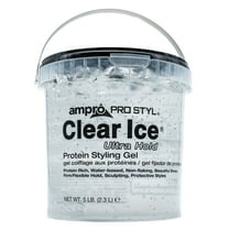 Ampro Clear Ice® Ultra Hold Protein Styling Gel for Resistant Hair Textures, 5lb, Moisturizing, Unisex