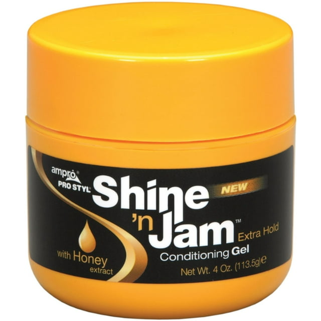 Ampro Shine N Jam Extra Hold Conditioning Styling & Braiding Gel, 4oz., Natural Hair, Moisturizing