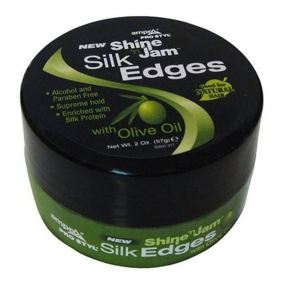 Ampro Shine N Jam Hair Conditioning Gel With Olive Oil, Silk Edges, 2 Oz, 2 Pack