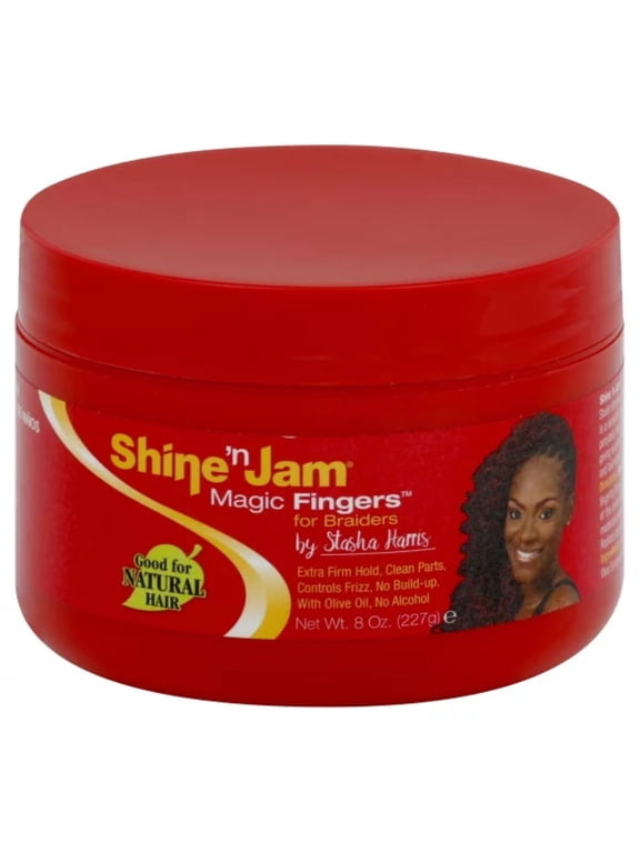 Ampro Shine n Jam Magic Fingers for Braiders, 8 oz Gel, Frizz Control, Female