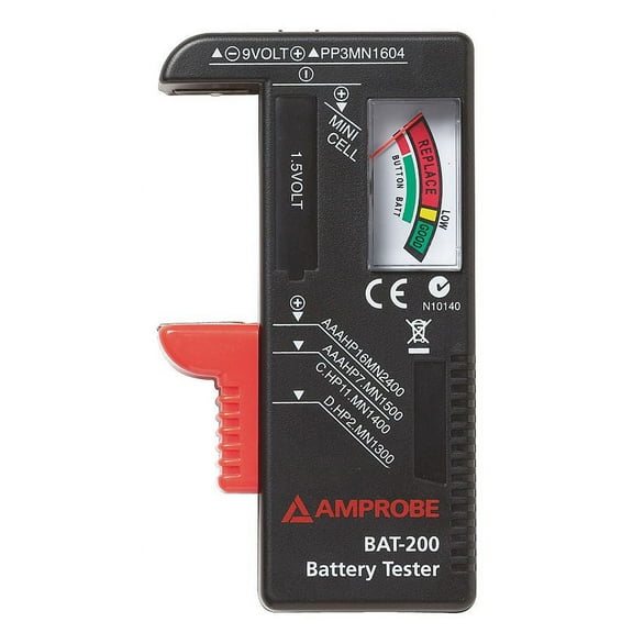 Amprobe Battery Tester, 1.5to9 VDC, Analog BAT-200