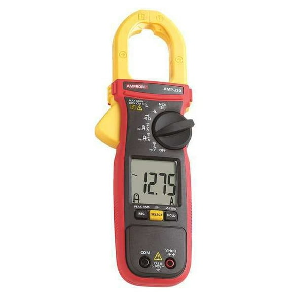 Amprobe Clamp Meter,600A,1-3/8in Jaw Capacity AMP-220