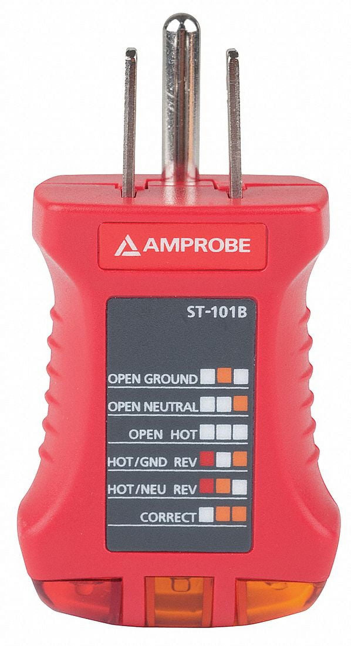 Amprobe Receptacle Tester,110 to 125V AC,No Disp ST101B
