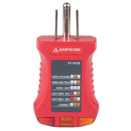 Amprobe ST-101B AC Electrical Receptacle/Socket Tester, 110-125V