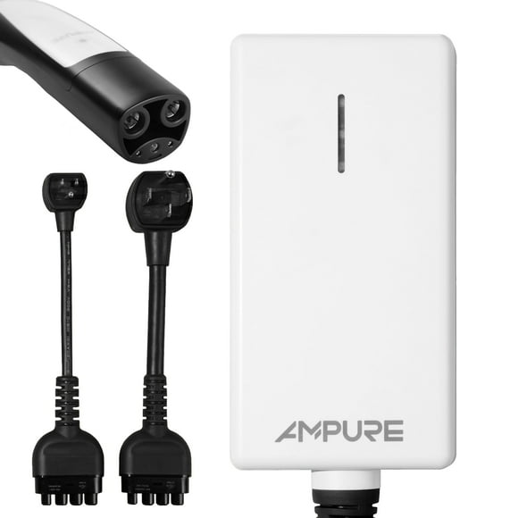 Ampure Go 2 Level 2 EV Charger 32 Amp, NEMA 14-50 Plug, 20ft Cable, NACS Connector, Portable Tesla Home Charger, Waterproof & Travel-Ready
