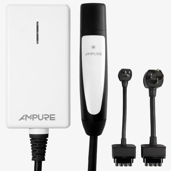 Ampure Go 2 Level 2 EV Charger  32 Amp, NEMA 14-50 Plug, 20ft Cable, NACS Connector, Portable Tesla Home Charger, Waterproof & Travel-Ready