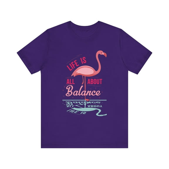 Amputee Humor TShirt “Flamingo Lifes About Balance V1 ” Crew Neck
