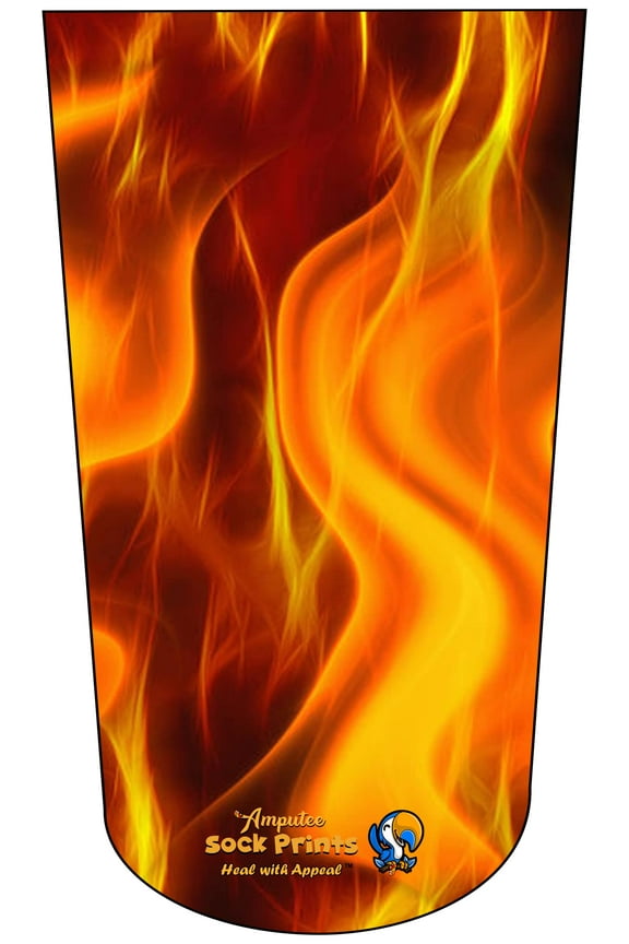 Amputee Sock BTKA, Flames V1, 3PLY Amputee Stump Sock