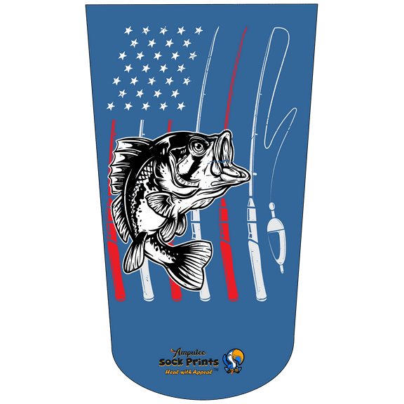 Amputee Sock "Bass American Flag V1"