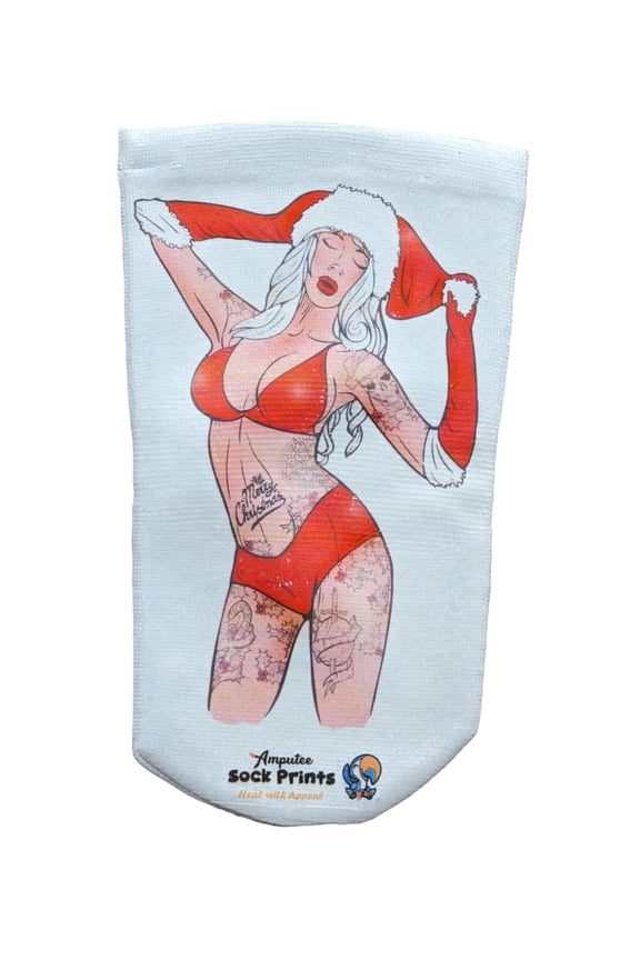 Amputee Sock, Christmas Tattoo Gal V1, 3Ply stump sock