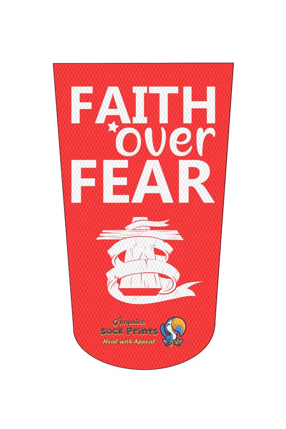 Amputee Sock, Faith Over Fear rd V1, 3Ply stump sock