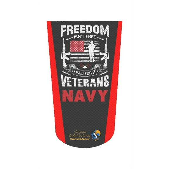 Amputee Sock " Freedom isnt Free Navy red V1", 3PLY Residual Wound, Over Shrinker Sock