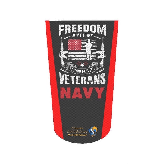 Amputee Sock " Freedom isnt Free Navy red V1", 3PLY Residual Wound, Over Shrinker Sock