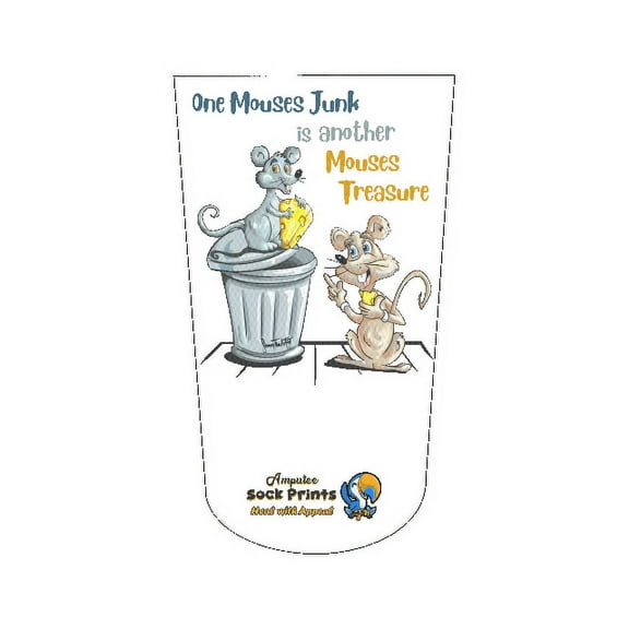 Amputee Sock, "One Mouses Junk another Mouse Treasure", 3PLY Residual Wound, Over Shrinker Sock