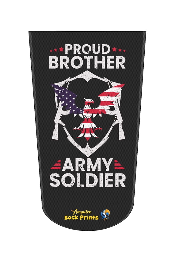 Amputee Sock, Proud Brother Army Soldier, 3Ply stump sock