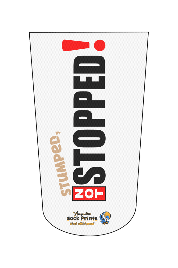 Amputee Sock " Stumped, Not Stopped RL V1", 3PLY Residual Wound, Over Shrinker Sock