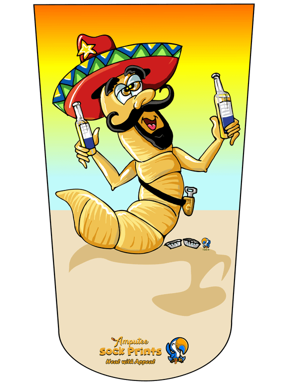 Amputee Sock "Tequila Worm V1"