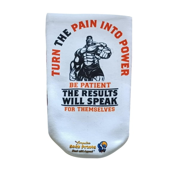 Amputee Sock, Turn pain to power V1, 3Ply stump sock