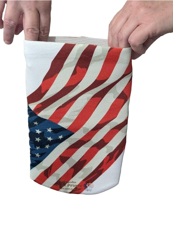 Amputee Sock, Vintage American Flag Angled V1, 3Ply stump sock