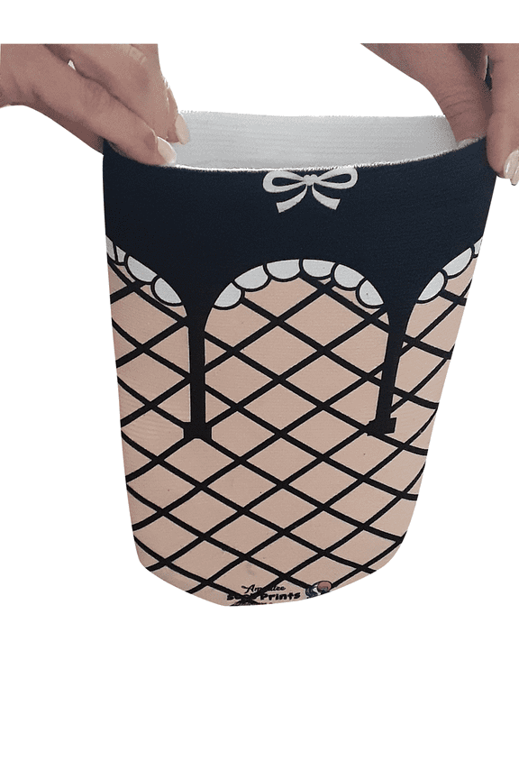 Amputee Sock, "fishnet stocking w garter 001 v1", 3PLY Residual Wound, Over Shrinker Sock